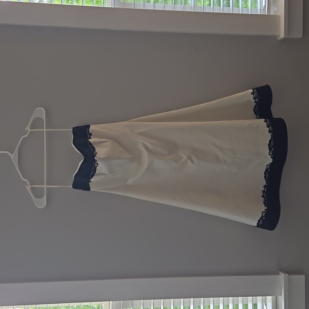 White House Black Market Black and Cream Dress